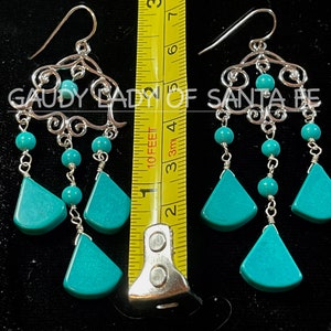 Turquoise Triangle Dangle Earrings 2e