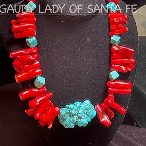 Coral Branch Turquoise Nugget