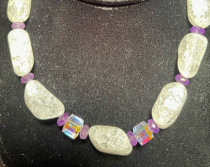 Crackle Quartz Amethysts Necklace