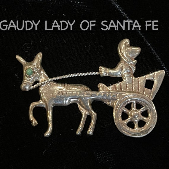 Vintage Horse Buggy Pin - image 1