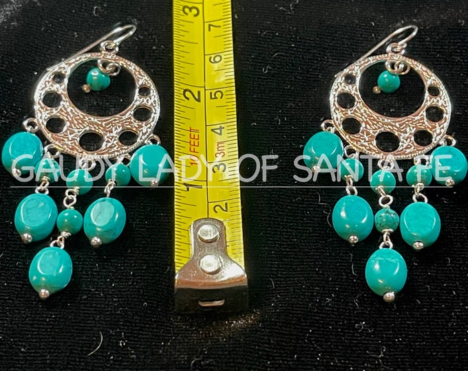 Silver Turquoise Dangle Earrings, 18e