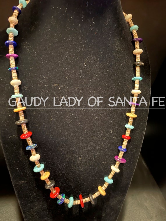Colored Stone Necklace in Pinshell - image 1