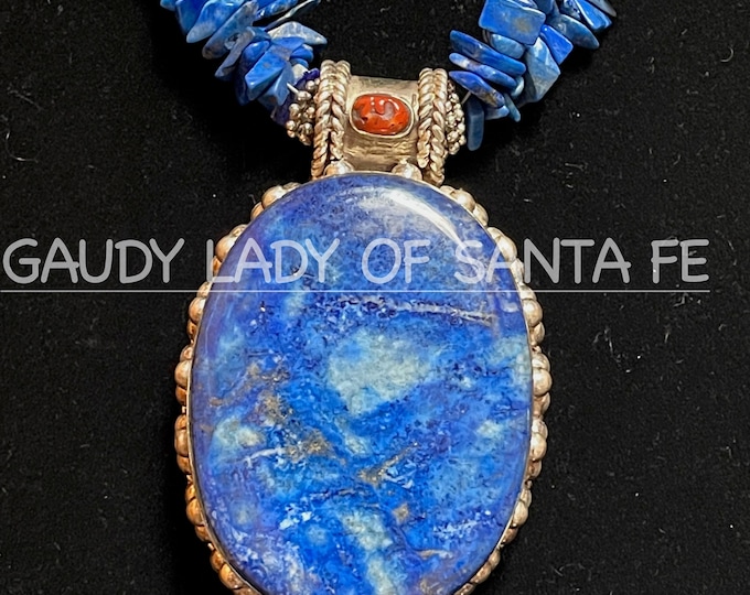 Lapis 2 Strand Necklace Pendant