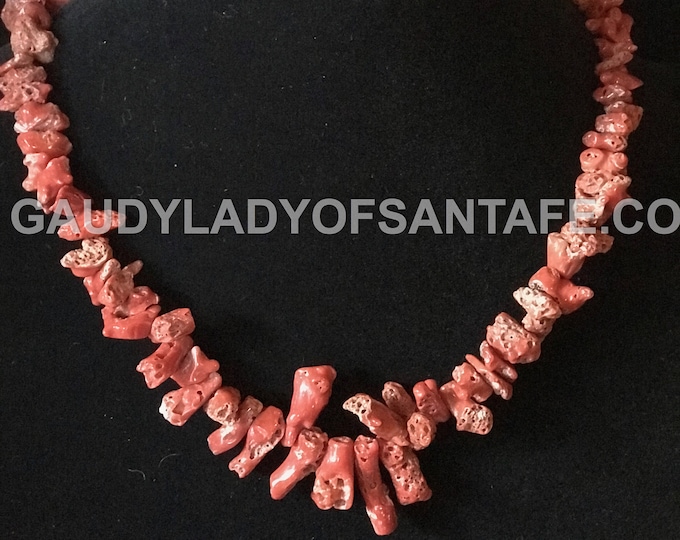 Coral Natural Necklace Raw Nugget Strand