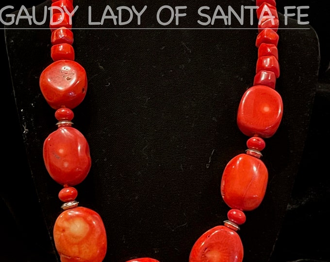 Coral Chunky Knotted Necklace