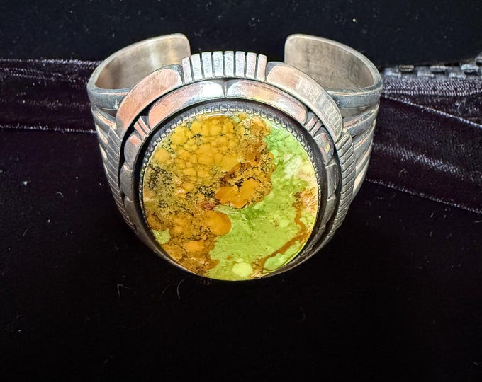 Green Turquoise Cuff Bracelet