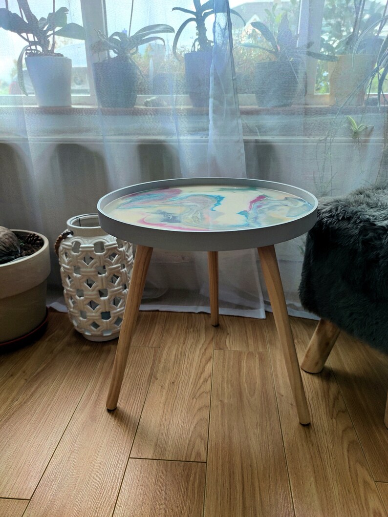 Unique Coffee Table Epoxy Resin Art High Gloss Glitter
