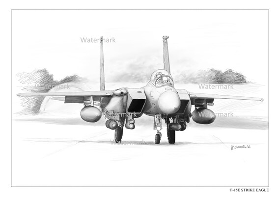F 15e Strike Eagle A4 Artist Print Etsy
