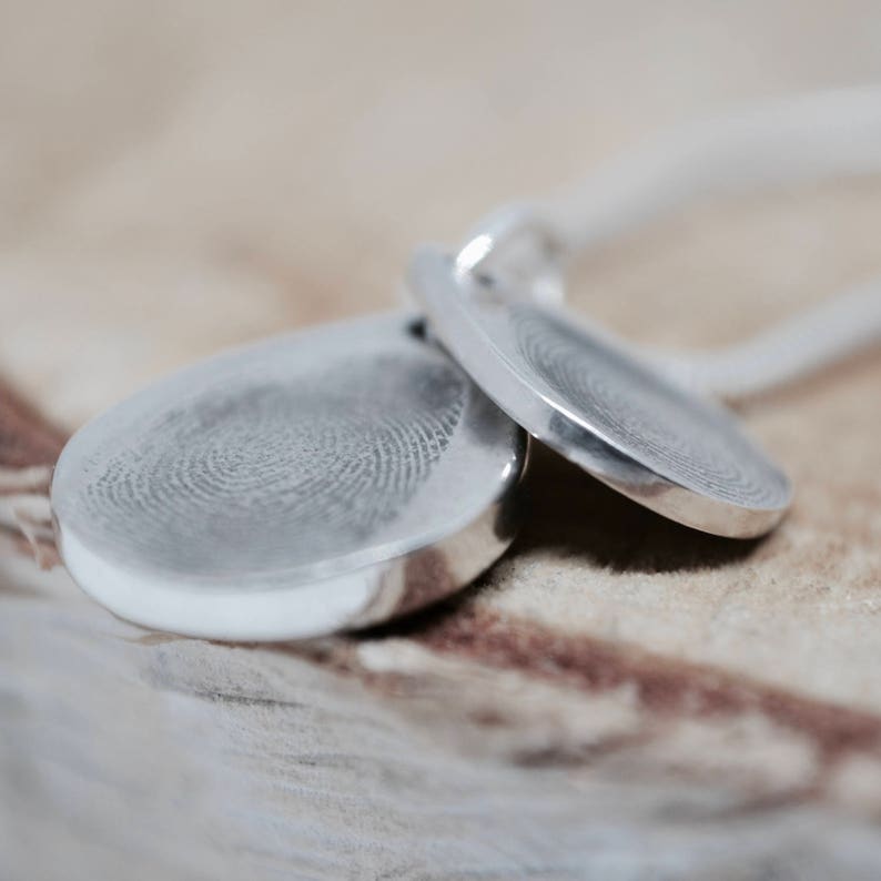 Double Fingerprint Teardrop Necklace