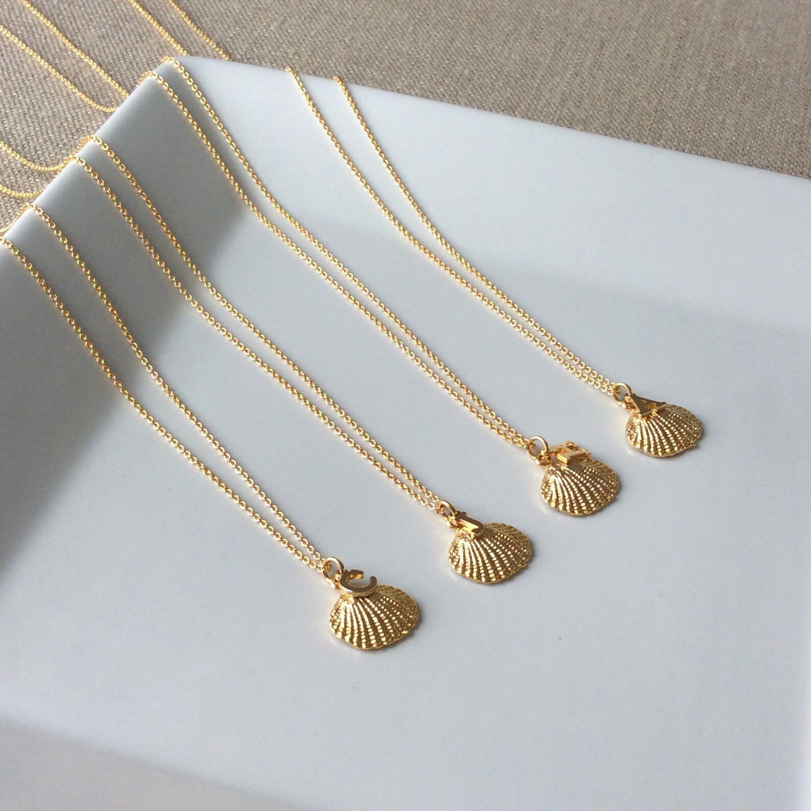 Gold Shell Necklace Seashell Necklace Personalized Necklace Etsy