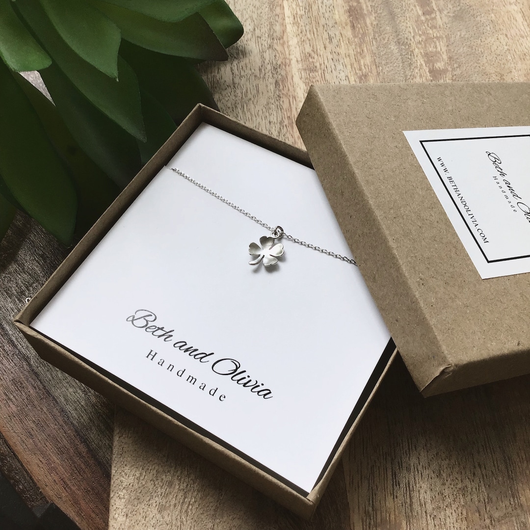 Silver Clover Necklace, Clover Necklace, Clover Charm Jewelry, Clover ...