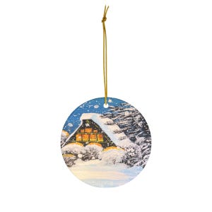 Cozy Snowy Chalet Ornament