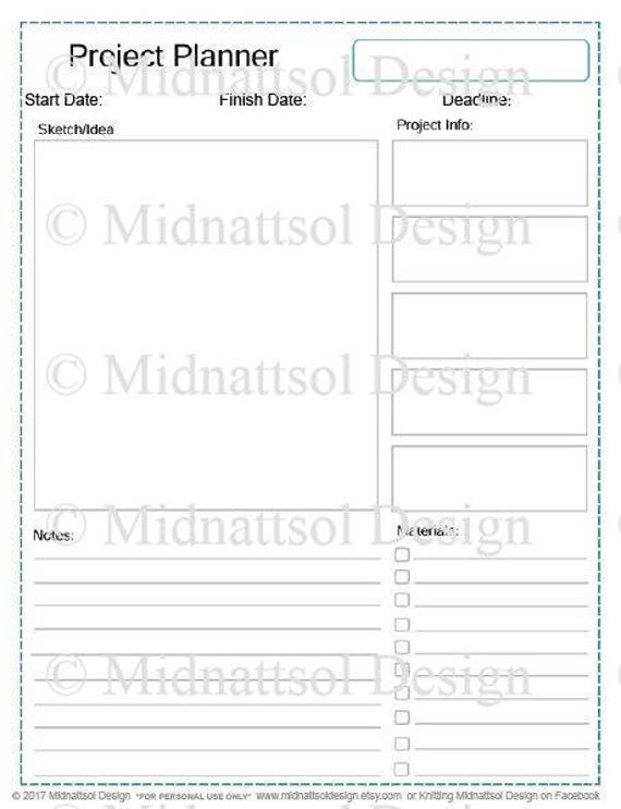 project planner printable etsy project planner printable