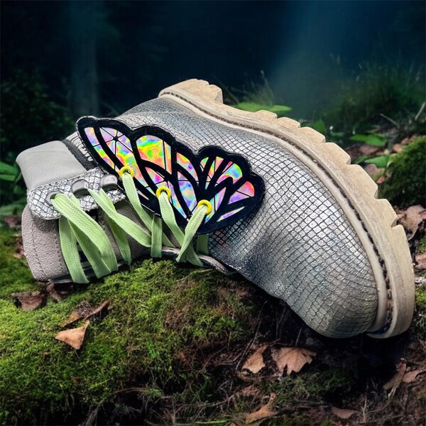 Holographic Butterfly Shoe Wings | Festival Rave Boot Accessories