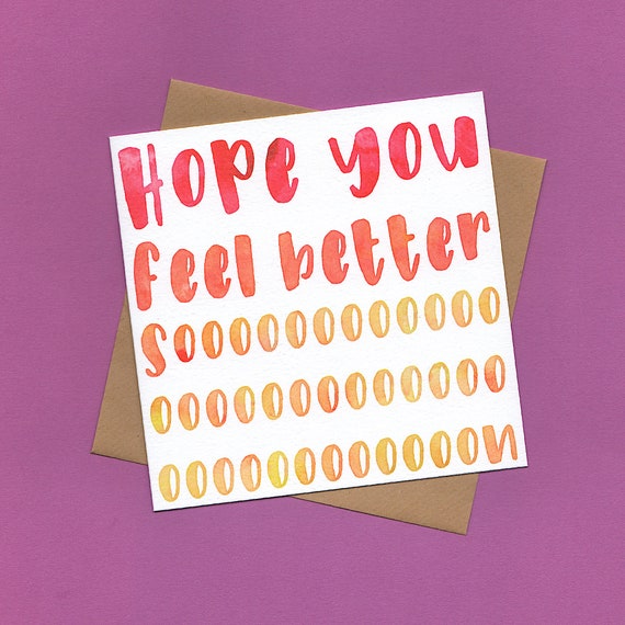 Get Well Soon Card Card For Friend Card For Colleague | Etsy