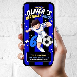 Soccer Birthday Party Invitation, Soccer Birthday Phone Invitation, Editable Soccer Electronic Invitation, Instant Download