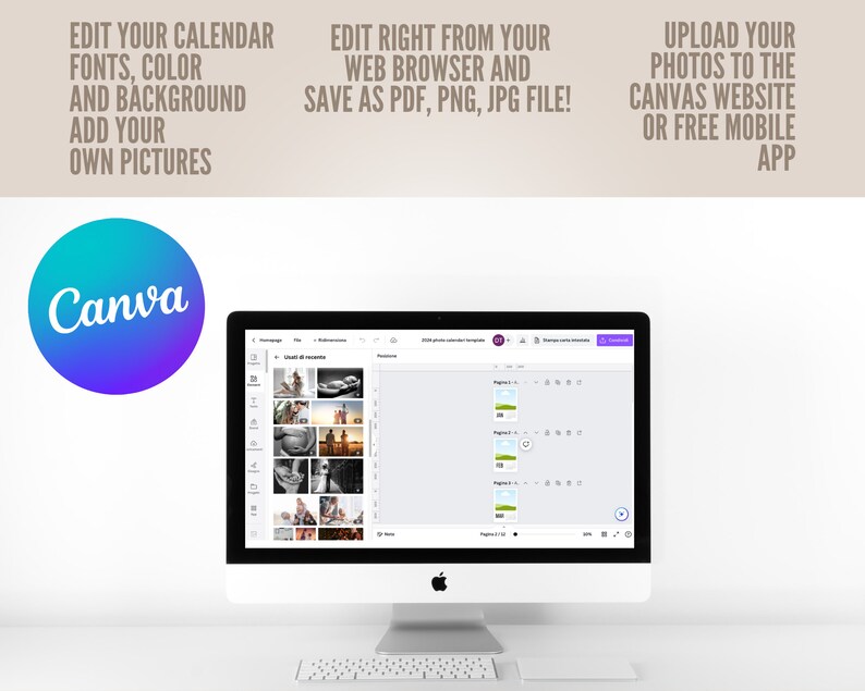 2024 Photo Calendar Template 2023 A4 Calendar Template 2023 - Etsy