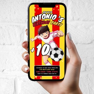 Editable Soccer Birthday Invitation Template, Soccer Birthday Party Phone Invitation, Digital Kids Party Invite, Electronic Invitation