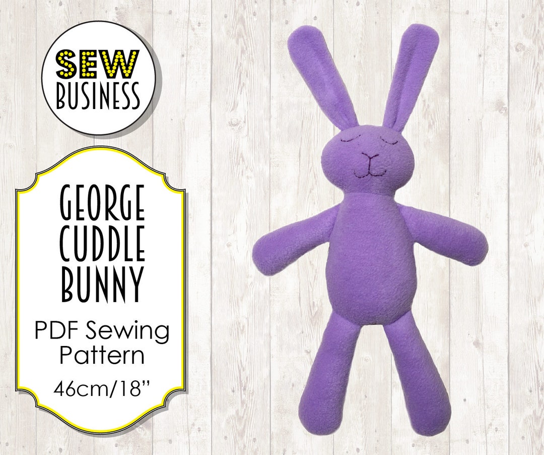 Bunny Softie PDF Sewing Pattern - George Cuddle Bunny - Rabbit Soft Toy ...