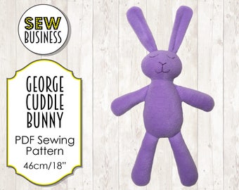 Bunny Softie PDF Sewing Pattern - George Cuddle Bunny - Rabbit Soft Toy - Baby Comforter - Child's Teddy - Instant Download - 46cm/18" Tall