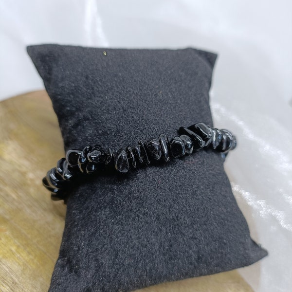 Bracelet de chips d'obsidienne