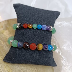 Natursteinarmband 7 Chakren und Aventurin