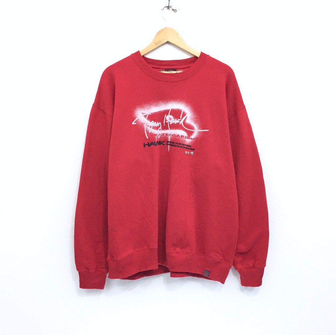 Rare Tony Hawk Skateboarding Sweatshirt Big Logo Spellout Etsy New Zealand