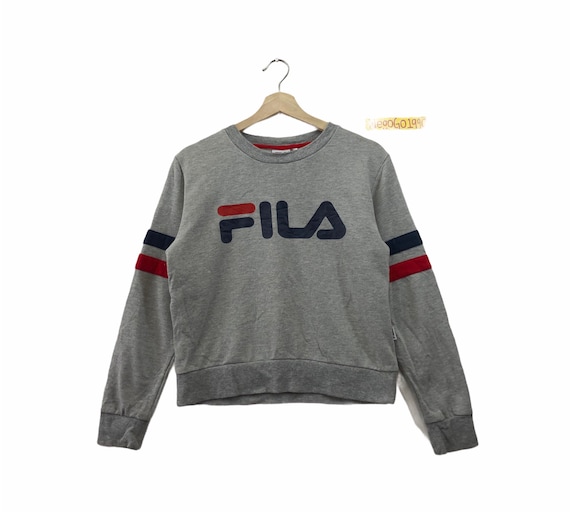 Rare Fila Sweatshirt Big Logo Crop Top Women -