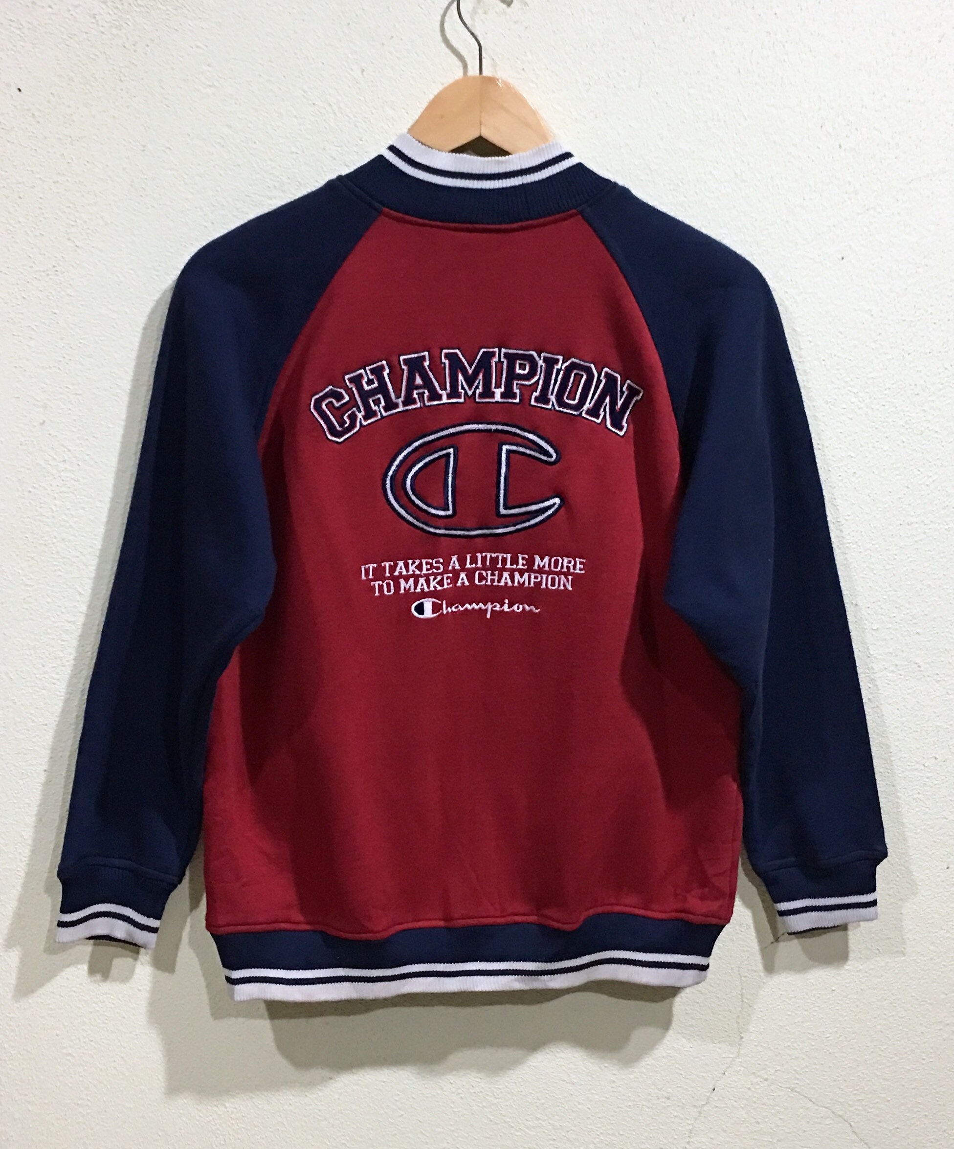 Vintage 90's Champion Zipper Champion Big Logo Embroidery Etsy