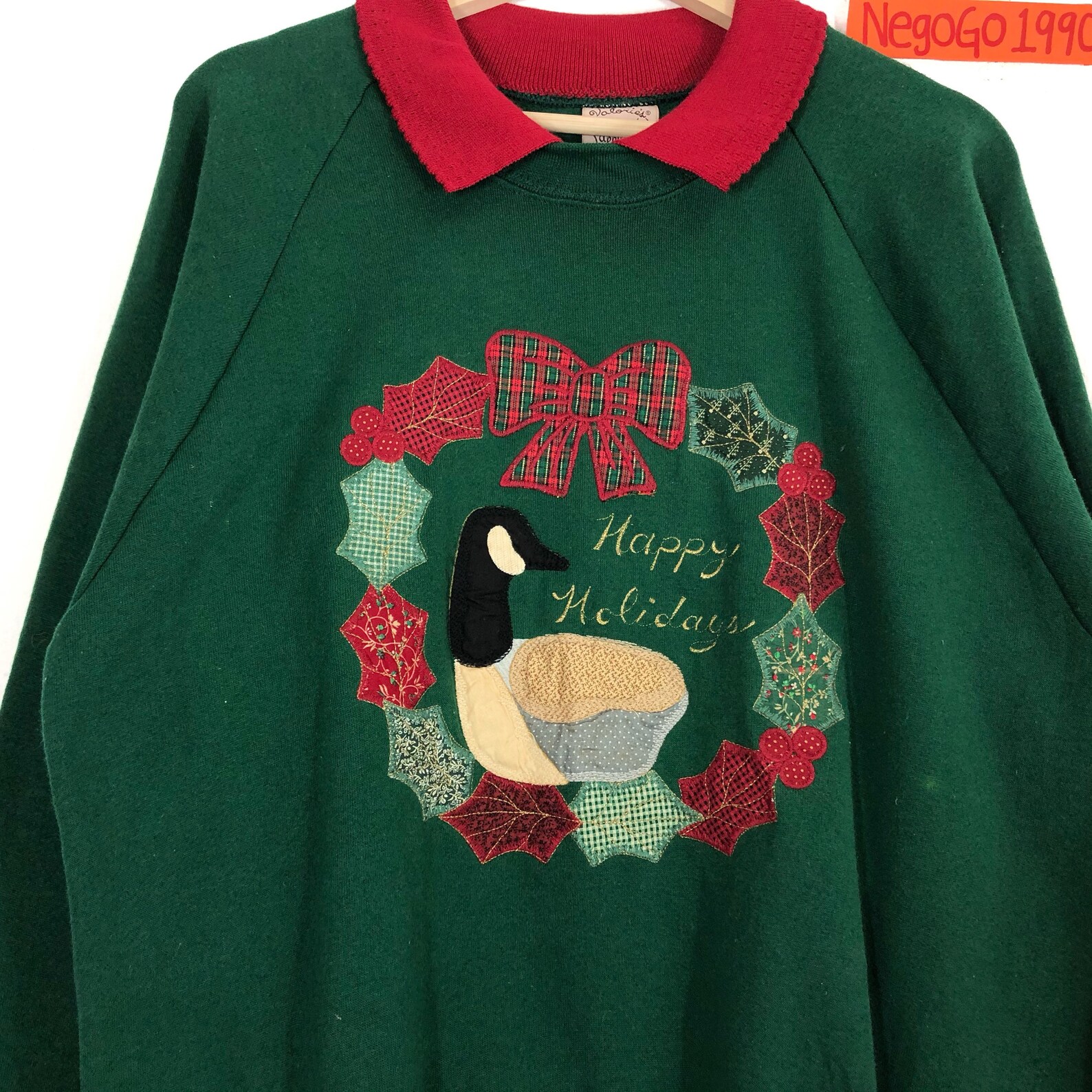 Rare Vintage Happy Holiday Sweatshirt Big Logo Embroidery Etsy