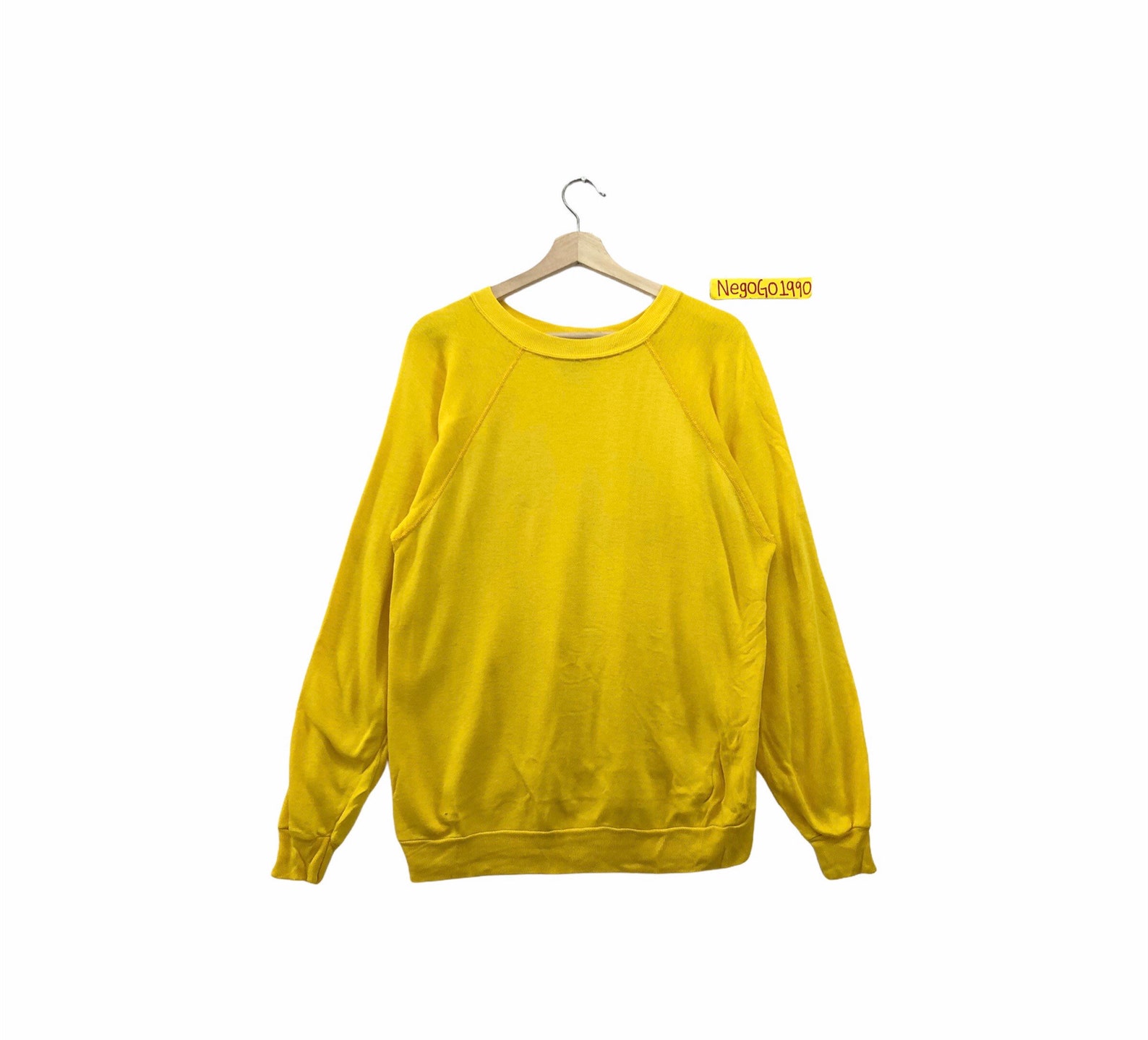 Rare Vintage Yellow Plain Sweatshirt Crewneck Pullover - Etsy UK