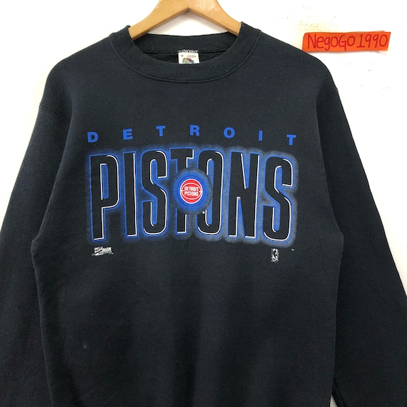 Rare Vintage Detroit Pistons Sweatshirt Big Logo Big Logo NBA