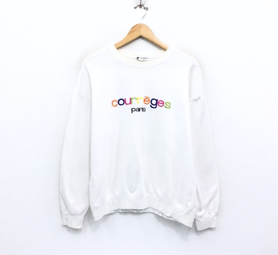 Rare!!! Courreges Sweatshirt Multicolor Spellout C