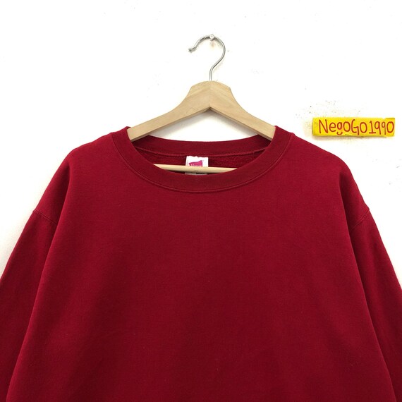 Rare Vintage Plain Red Sweatshirt Hanes 