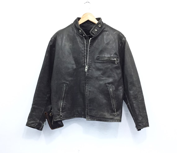 Rare!! Vintage Schott Leather Jacket Schott NYC Mo