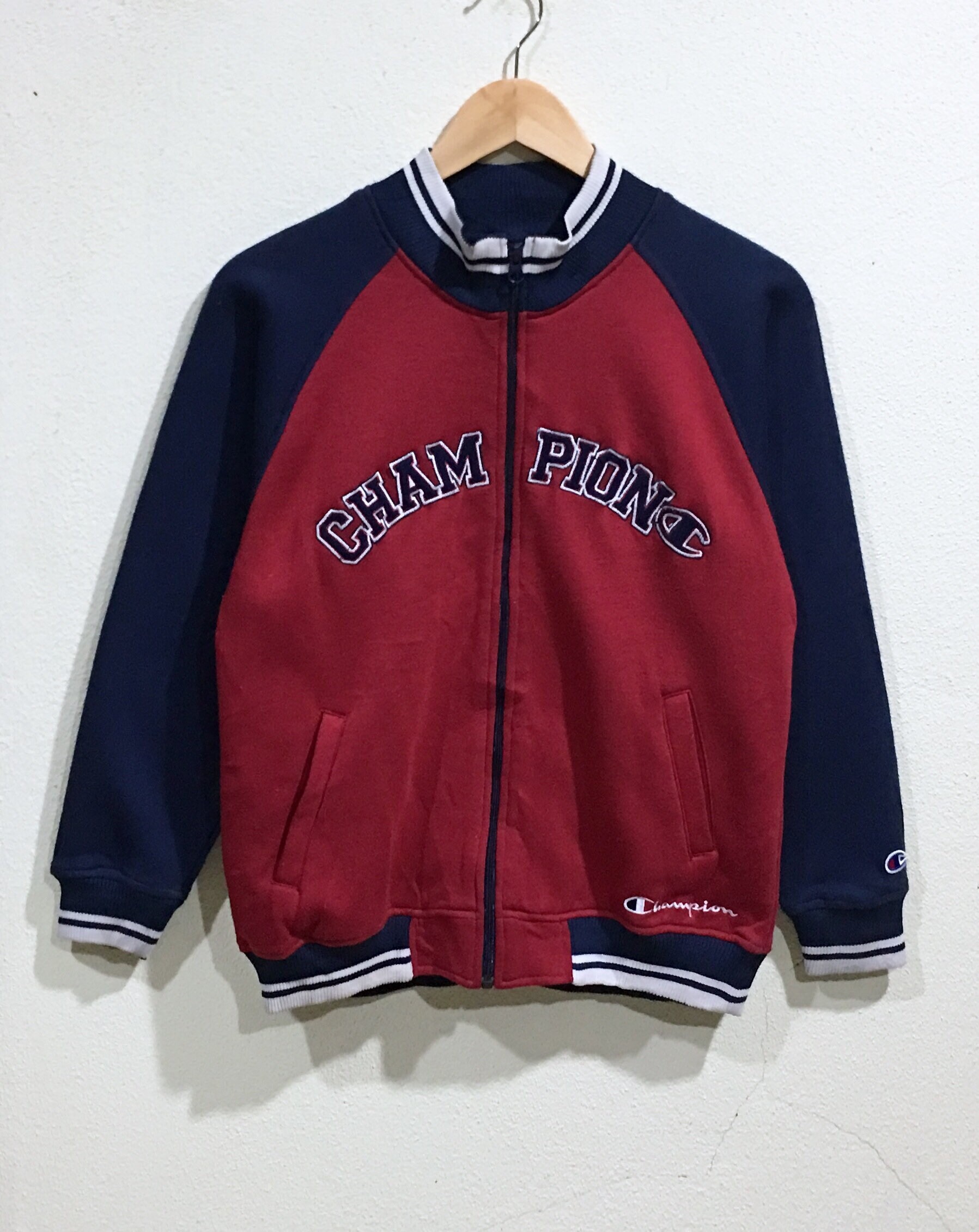 Vintage 90's Champion Zipper Champion Big Logo Embroidery Etsy