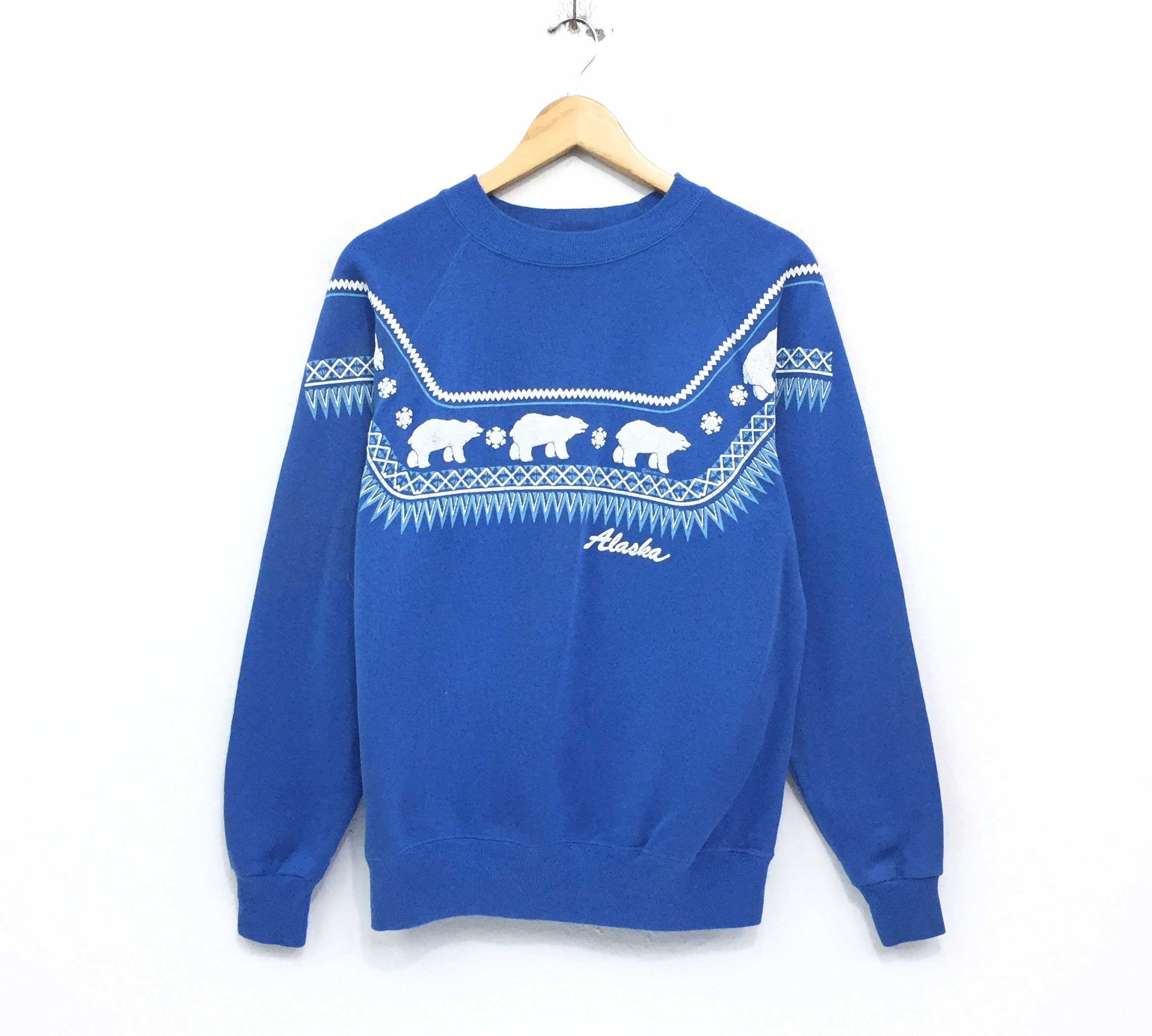 Rare Vintage 90's Alaska Sweatshirt Polar Bear Patern | Etsy