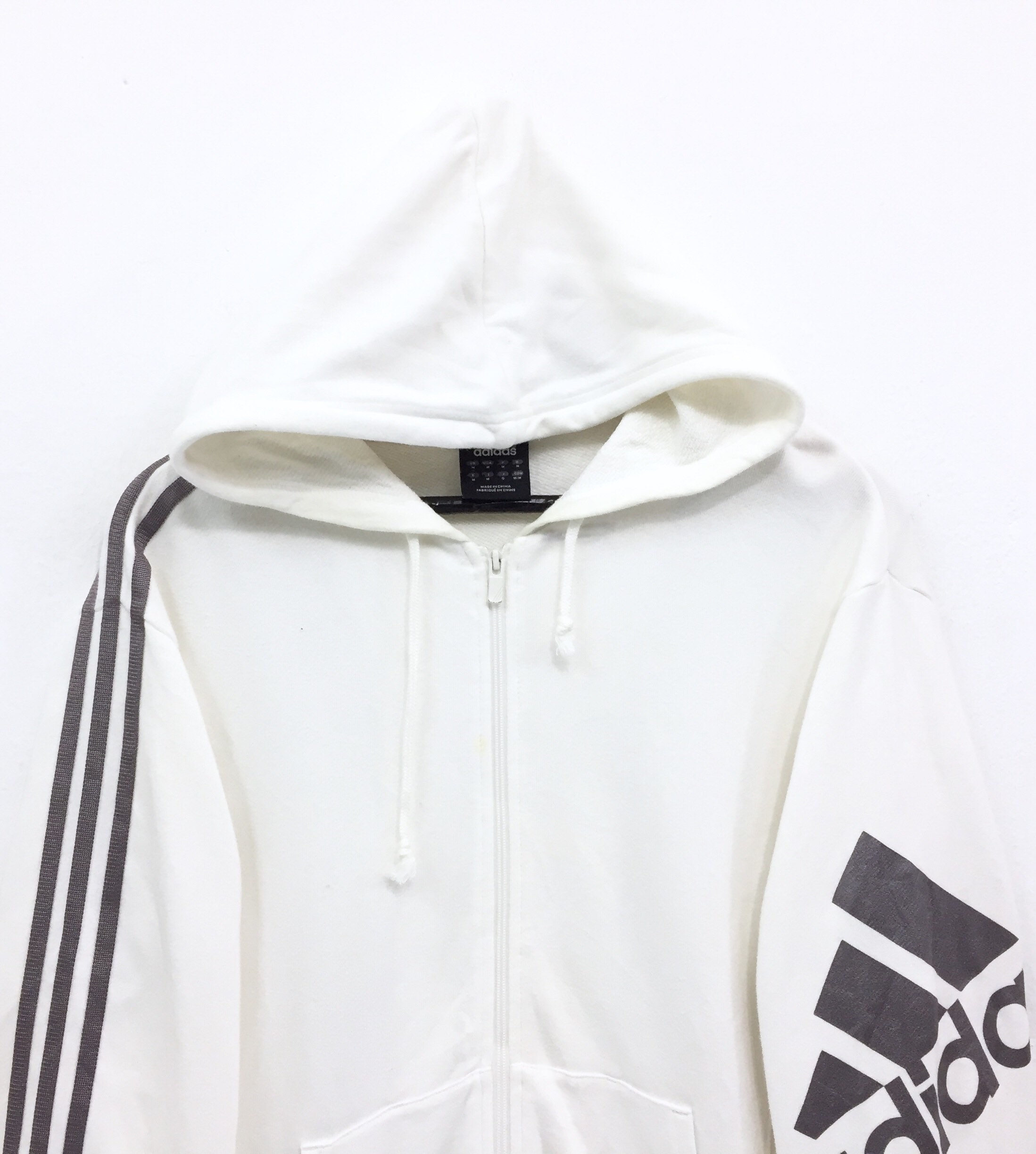 Rare Adidas Hoodie Zipper up Adidas Big Logo Stripes Big - Etsy