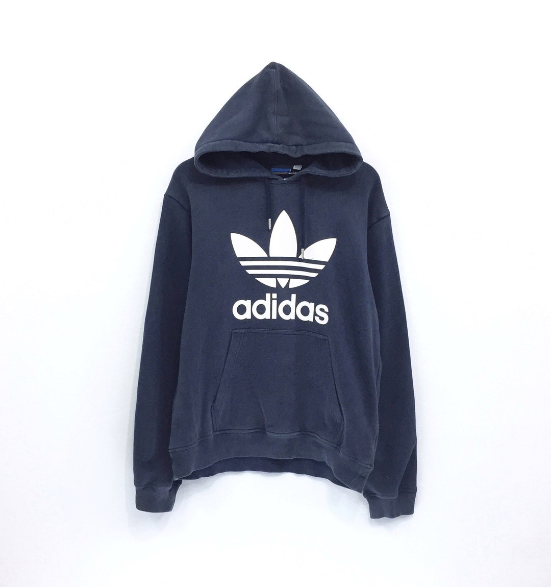 Rare Adidas Hooded Adidas Big Logo Print Trefoil Pullover - Etsy