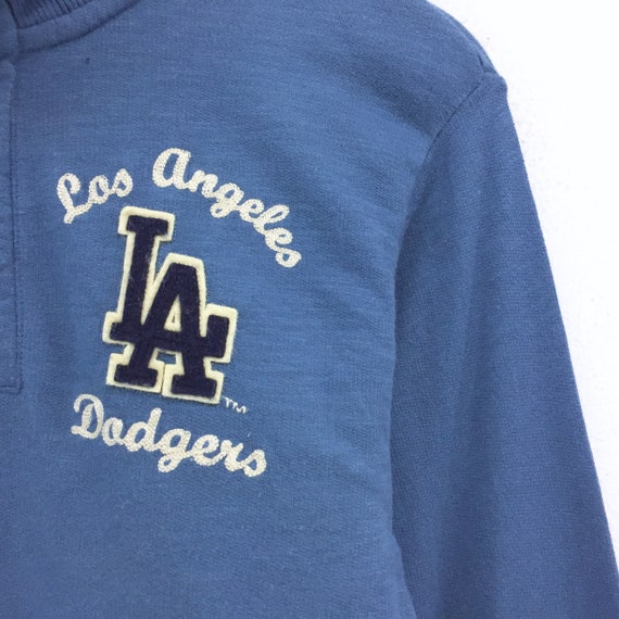LOS ANGELES la DODGERS champions mesh stitches blue PULLOVER HOODIE  sweatshirt L