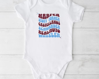 Philadelphia Phillies Bodysuit | Toddler Tee | Baby Gift | Unisex | Gender Neutral | Philly Baseball Ballgame Snacks Ice cream Ballcap