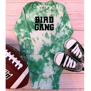Bird Gang Kelly Green Tie Dye Bodysuit | Philadelphia Eagles | Kids Tee | Baby Gift | Gender Neutral | Philly Football