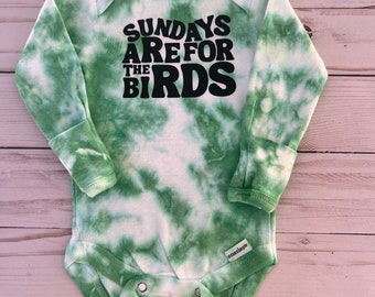 Sundays Are For the Birds | Toddler Eagles Shirt | Philadelphia Eagles Kelly Green  | Tie Dye Bodysuit Tee | Gender Neutral | Philly