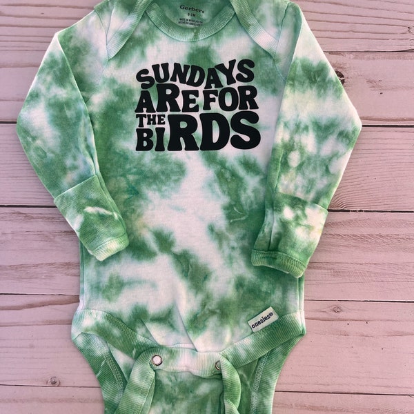 Sundays Are For the Birds | Toddler Eagles Shirt | Philadelphia Eagles Kelly Green  | Tie Dye Bodysuit Tee | Gender Neutral | Philly