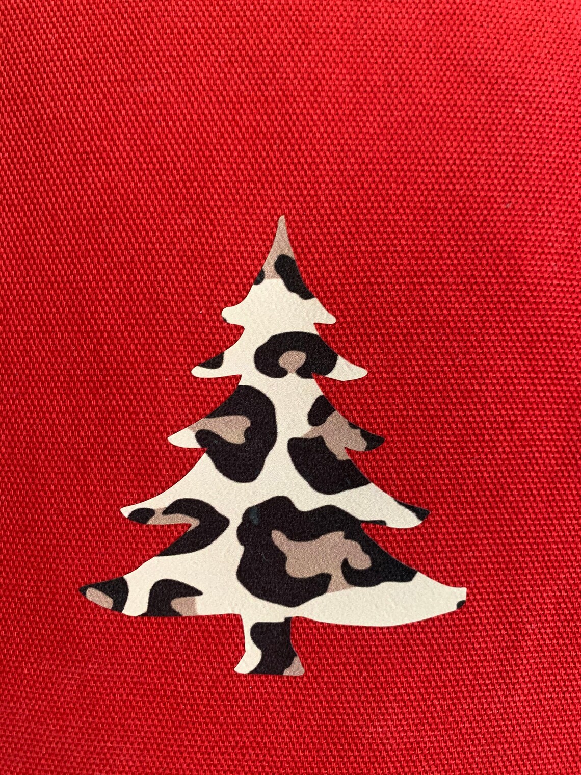 Leopard Christmas Pillow Animal Print Christmas Tree Etsy