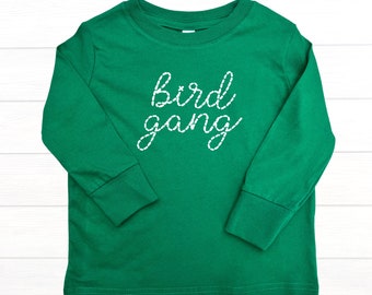 Bird Gang Faux Stitching Green Toddler Tee Philadelphia Eagles | Gender Neutral | Philly Football