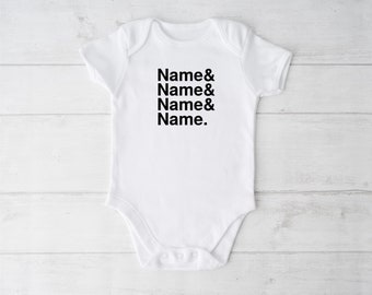 Custom Name List Shirt Bodysuit | Baby Announcement | Baby Gift | Gender Neutral | Personalized Name &