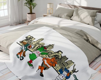 Philly Mascots Arctic Fleece Blanket Philadelphia Sports Teams Eagles Sixers Flyers Phillies