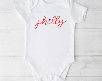 Philly Bodysuit | Toddler Tee | Baby Gift | Unisex | Gender Neutral | Philadelphia Sports fan Eagles Phillies Flyers Sixers Red Blue