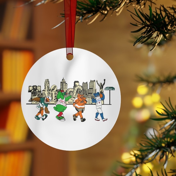 Philly Mascots Christmas Ornament | Stocking Stuffer | Philadelphia Sports Fan | Eagles Sixers Phillies Flyers